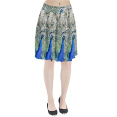 Peacock Bird Colorful Plumage Pleated Skirt by Wegoenart