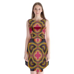 Kaleidoscope Art Pattern Ornament Sleeveless Chiffon Dress   by Wegoenart