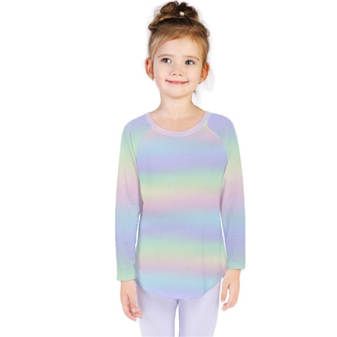 Holographic Foil Pastels Wallpaper Kids  Long Sleeve Tee by Wegoenart