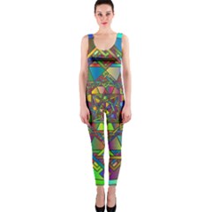 Mandala Star Interlocked One Piece Catsuit by Wegoenart