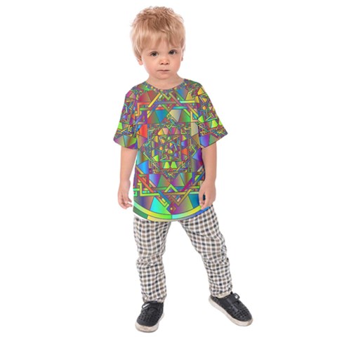 Mandala Star Interlocked Kids Raglan Tee by Wegoenart