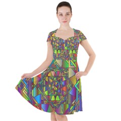 Mandala Star Interlocked Cap Sleeve Midi Dress by Wegoenart