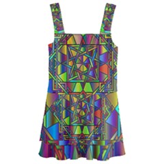 Mandala Star Interlocked Kids  Layered Skirt Swimsuit by Wegoenart