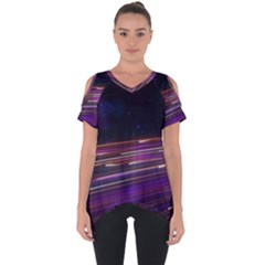 Abstract Cosmos Space Particle Cut Out Side Drop Tee by Wegoenart