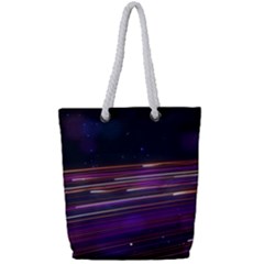 Abstract Cosmos Space Particle Full Print Rope Handle Tote (small) by Wegoenart