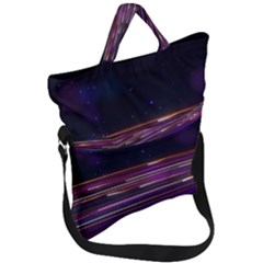 Abstract Cosmos Space Particle Fold Over Handle Tote Bag by Wegoenart