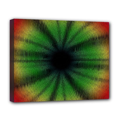 Sunflower Digital Flower Black Hole Deluxe Canvas 20  X 16  (stretched) by Wegoenart