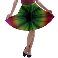 Sunflower Digital Flower Black Hole A-line Skater Skirt by Wegoenart