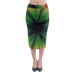 Sunflower Digital Flower Black Hole Midi Pencil Skirt by Wegoenart