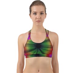 Sunflower Digital Flower Black Hole Back Web Sports Bra by Wegoenart