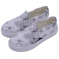 Tree Knots Bark Kaleidoscope Kids  Canvas Slip Ons by Wegoenart