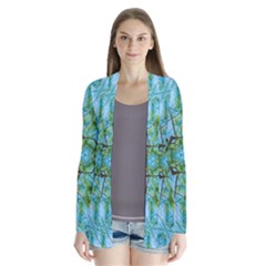 Forest Kaleidoscope Pattern Drape Collar Cardigan by Wegoenart