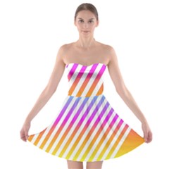 Abstract Lines Mockup Oblique Strapless Bra Top Dress by Wegoenart