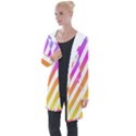 Abstract Lines Mockup Oblique Longline Hooded Cardigan View1