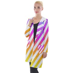 Abstract Lines Mockup Oblique Hooded Pocket Cardigan by Wegoenart