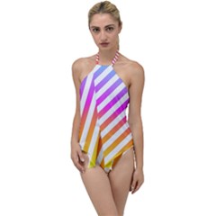 Abstract Lines Mockup Oblique Go With The Flow One Piece Swimsuit by Wegoenart