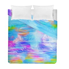 Background Drips Fluid Colorful Duvet Cover Double Side (full/ Double Size) by Wegoenart