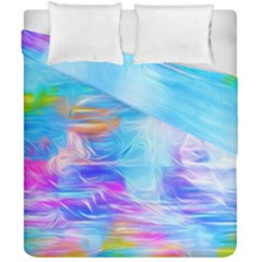 Background Drips Fluid Colorful Duvet Cover Double Side (california King Size) by Wegoenart