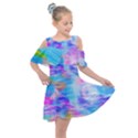 Background Drips Fluid Colorful Kids  Shoulder Cutout Chiffon Dress View1