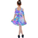 Background Drips Fluid Colorful Kids  Shoulder Cutout Chiffon Dress View2