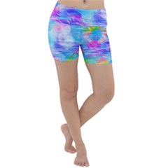 Background Drips Fluid Colorful Lightweight Velour Yoga Shorts by Wegoenart