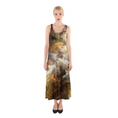 Fractal Background Color Colorful Sleeveless Maxi Dress by Wegoenart