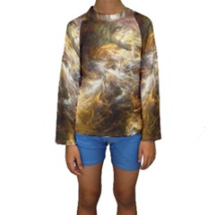 Fractal Background Color Colorful Kids  Long Sleeve Swimwear by Wegoenart