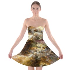 Fractal Background Color Colorful Strapless Bra Top Dress by Wegoenart