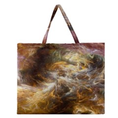 Fractal Background Color Colorful Zipper Large Tote Bag by Wegoenart