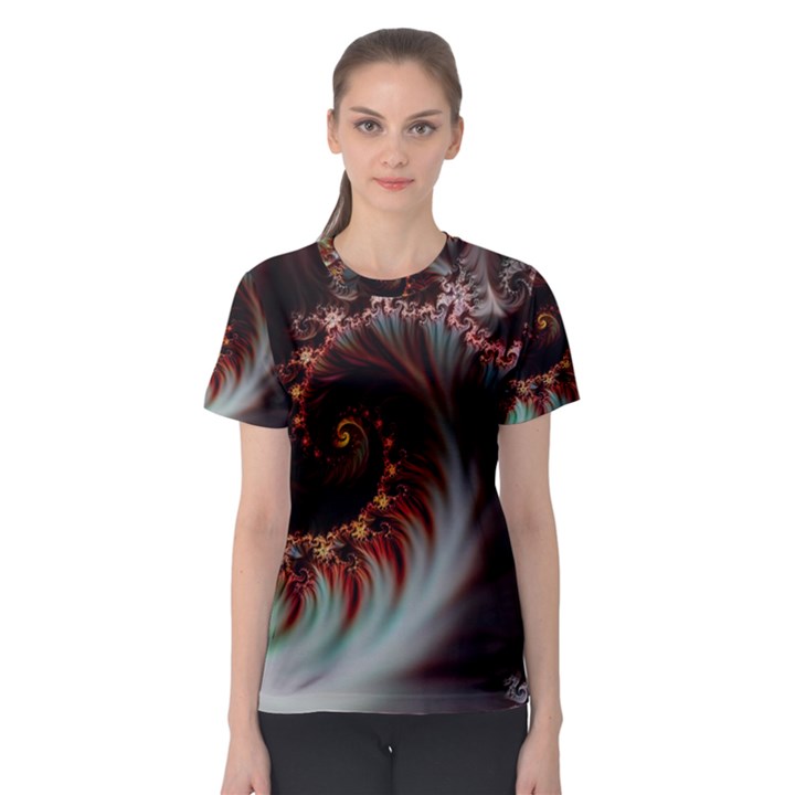 Digital Fractal Fractals Fantasy Women s Sport Mesh Tee