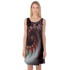 Digital Fractal Fractals Fantasy Sleeveless Satin Nightdress by Wegoenart