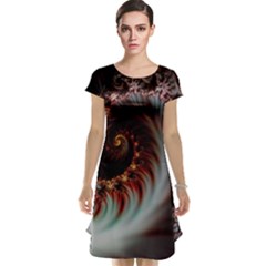 Digital Fractal Fractals Fantasy Cap Sleeve Nightdress by Wegoenart