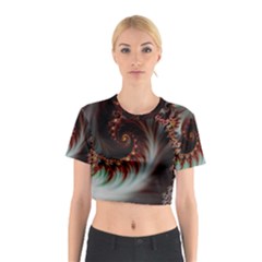 Digital Fractal Fractals Fantasy Cotton Crop Top by Wegoenart