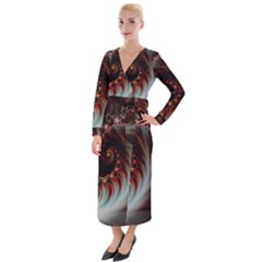 Digital Fractal Fractals Fantasy Velvet Maxi Wrap Dress by Wegoenart