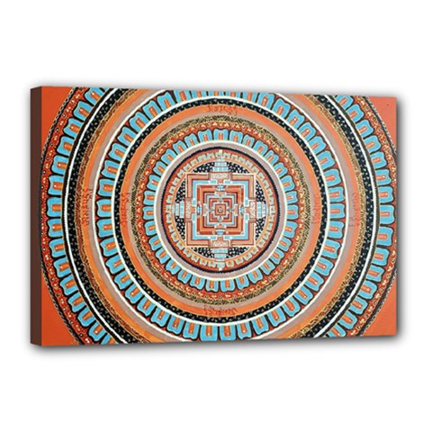 Mandala Art Painting Acrylic Canvas 18  X 12  (stretched) by Wegoenart