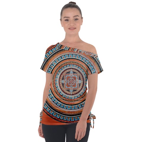 Mandala Art Painting Acrylic Tie-up Tee by Wegoenart