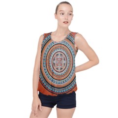 Mandala Art Painting Acrylic Bubble Hem Chiffon Tank Top by Wegoenart