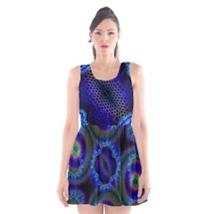 Kaleidoscope Art Pattern Ornament Scoop Neck Skater Dress by Wegoenart