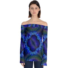 Kaleidoscope Art Pattern Ornament Off Shoulder Long Sleeve Top