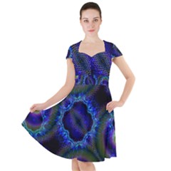 Kaleidoscope Art Pattern Ornament Cap Sleeve Midi Dress