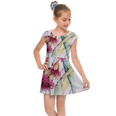 Plant Nature Flowers Foliage Kids Cap Sleeve Dress by Wegoenart