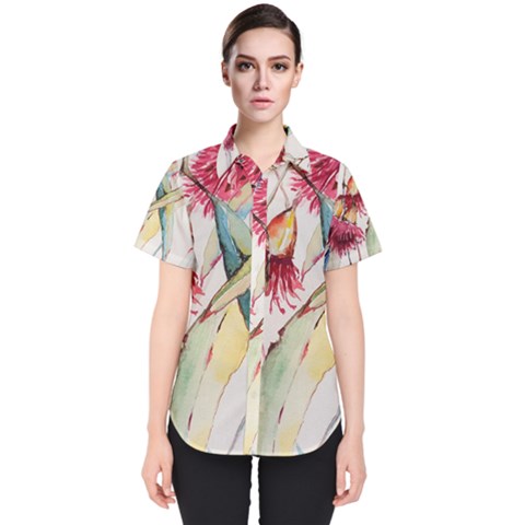 Plant Nature Flowers Foliage Women s Short Sleeve Shirt by Wegoenart