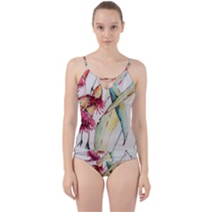 Plant Nature Flowers Foliage Cut Out Top Tankini Set by Wegoenart