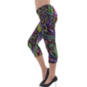 Abstract Background Lightweight Velour Capri Leggings  View3