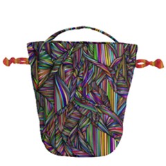 Abstract Background Drawstring Bucket Bag