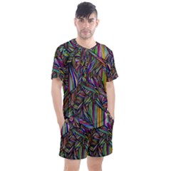 Abstract Background Men s Mesh Tee And Shorts Set