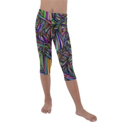 Abstract Background Kids  Lightweight Velour Capri Leggings 