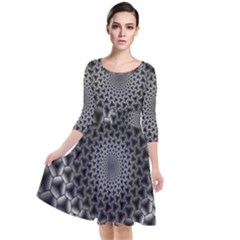 Pattern Abstract Graphic District Quarter Sleeve Waist Band Dress