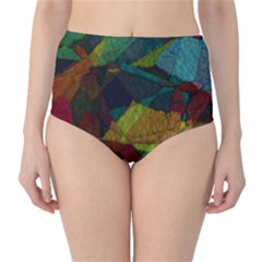 Background Color Template Abstract Classic High-waist Bikini Bottoms by Wegoenart