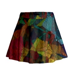 Background Color Template Abstract Mini Flare Skirt by Wegoenart